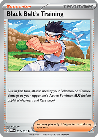 Karta Pokemon 097 131 Black Belt's Practice [Prismatic Evolutions].JPG