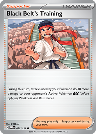 Karta Pokemon 098 131 Black Belt's Practice [Prismatic Evolutions].JPG