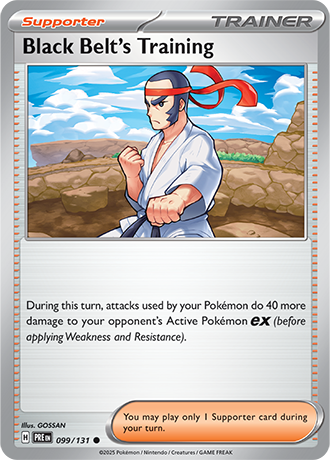 Karta Pokemon 099 131 Black Belt's Practice [Prismatic Evolutions].JPG