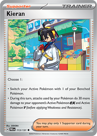 Karta Pokemon 113 131 Kieran [Prismatic Evolutions].JPG