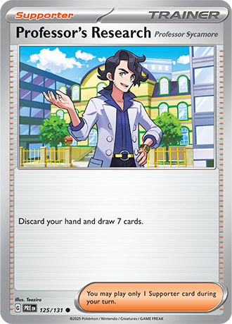 Karta Pokemon 125 131 Professor's Research [Prismatic Evolutions].JPG