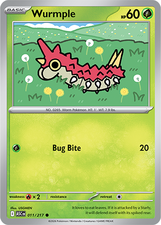 Karta Pokemon 011 217  Wurmple [Ascended Heroes].JPG