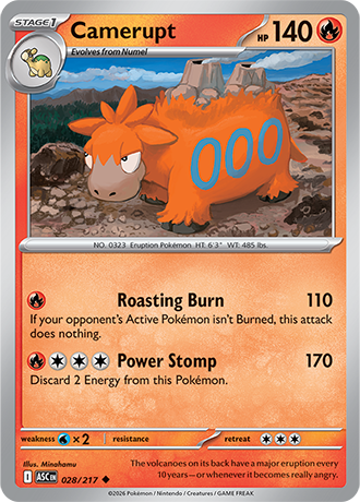 Karta Pokemon 028 217  Camerupt [Ascended Heroes].JPG