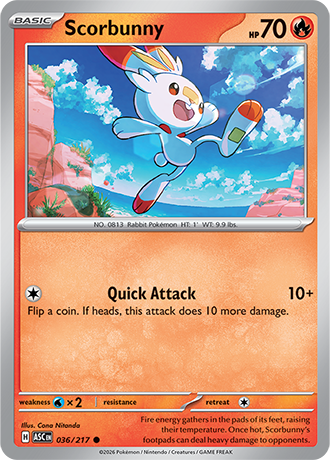 Karta Pokemon 036 217  Scorbunny [Ascended Heroes].JPG