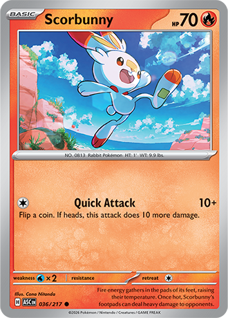 Karta Pokemon 036 217  Scorbunny [Ascended Heroes].JPG