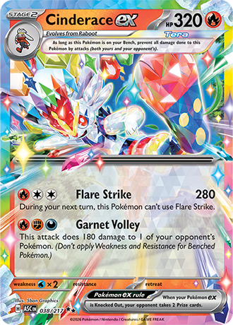 Karta Pokemon 038 217  Cinderace ex [Ascended Heroes].JPG