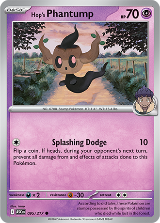 Karta Pokemon 095 217  Hop's Phantump [Ascended Heroes].JPG