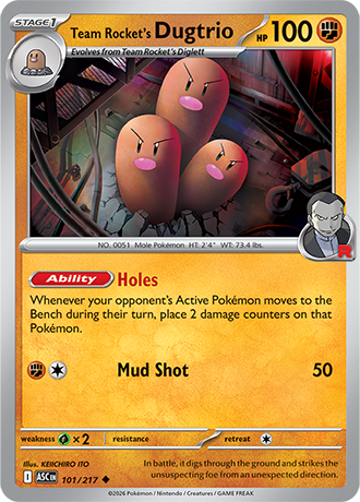 Karta Pokemon 101 217  Team Rocket's Dugtrio [Ascended Heroes].JPG