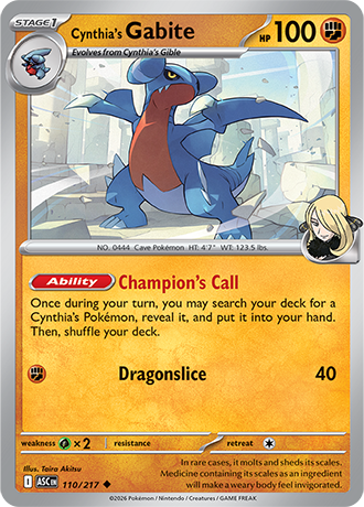 Karta Pokemon 110 217  Cynthia's Gabite [Ascended Heroes].JPG