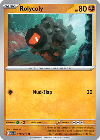 Karta Pokemon 118 217  Rolycoly [Ascended Heroes].JPG