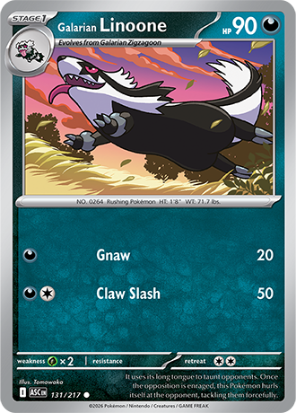 Karta Pokemon 131 217  Galarian Linoone [Ascended Heroes].JPG