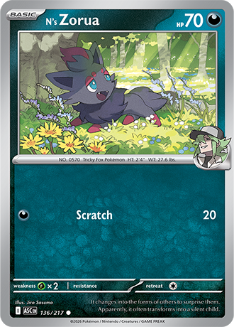 Karta Pokemon 136 217  N's Zorua [Ascended Heroes].JPG