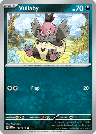 Karta Pokemon 138 217  Vullaby [Ascended Heroes].JPG