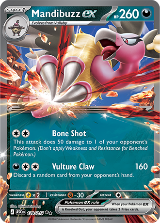 Karta Pokemon 139 217  Mandibuzz ex [Ascended Heroes].JPG