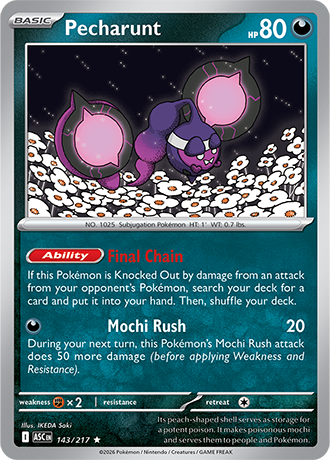 Karta Pokemon 143 217  Pecharunt [Ascended Heroes].JPG
