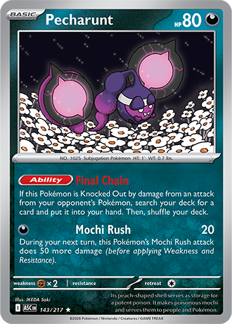Karta Pokemon 143 217  Pecharunt [Ascended Heroes].JPG