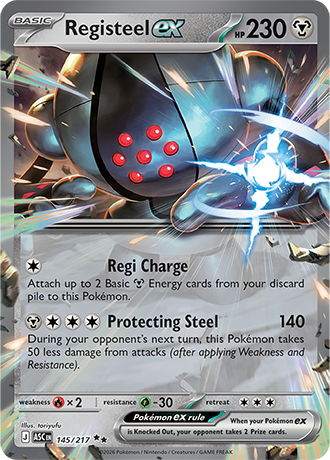 Karta Pokemon 145 217  Registeel ex [Ascended Heroes].JPG