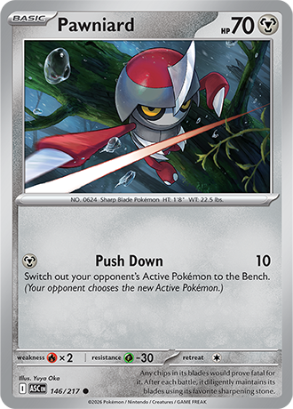 Karta Pokemon 146 217  Pawniard [Ascended Heroes].JPG