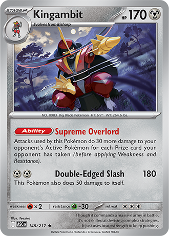 Karta Pokemon 148 217  Kingambit [Ascended Heroes].JPG