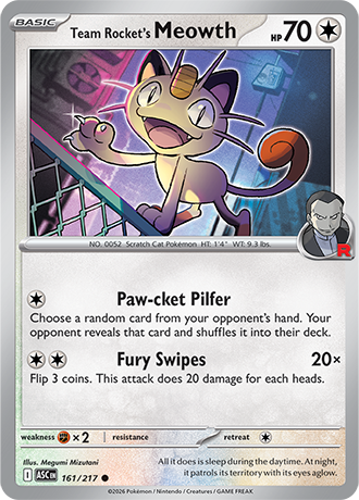 Karta Pokemon 161 217  Team Rocket's Meowth [Ascended Heroes].JPG