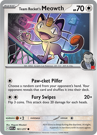 Karta Pokemon 161 217  Team Rocket's Meowth [Ascended Heroes].JPG