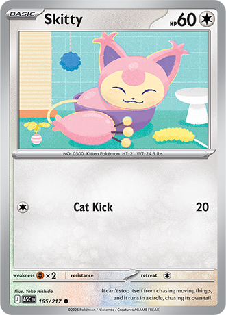Karta Pokemon 165 217  Skitty [Ascended Heroes].JPG