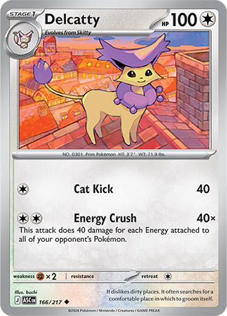 Karta Pokemon 166 217  Delcatty [Ascended Heroes].JPG
