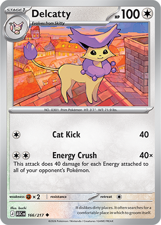 Karta Pokemon 166 217  Delcatty [Ascended Heroes].JPG