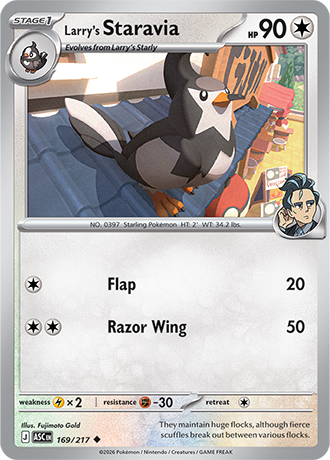 Karta Pokemon 169 217  Larry's Staravia [Ascended Heroes].JPG