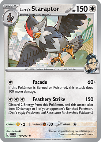 Karta Pokemon 170 217  Larry's Staraptor [Ascended Heroes].JPG