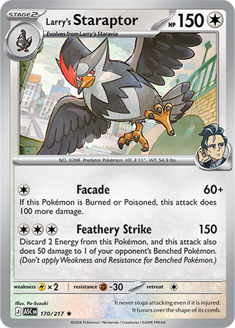 Karta Pokemon 170 217  Larry's Staraptor [Ascended Heroes].JPG