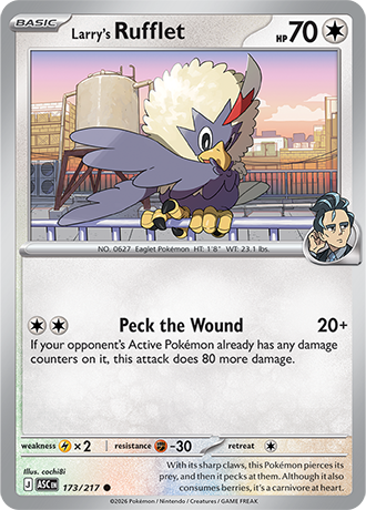 Karta Pokemon 173 217  Larry's Rufflet [Ascended Heroes].JPG