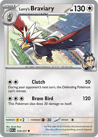 Karta Pokemon 174 217  Larry's Braviary [Ascended Heroes].JPG