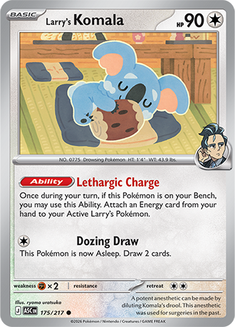 Karta Pokemon 175 217  Larry's Komala [Ascended Heroes].JPG
