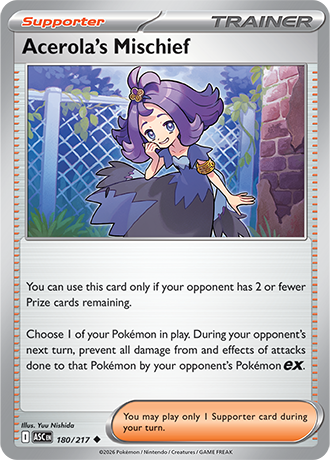 Karta Pokemon 180 217  Acerola's Mischief [Ascended Heroes].JPG