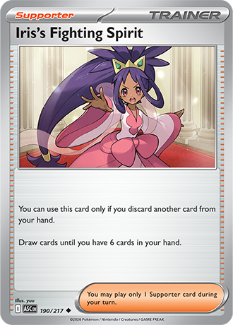 Karta Pokemon 190 217  Iris's Fighting Spirit [Ascended Heroes].JPG