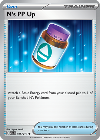 Karta Pokemon 195 217  N's PP Up [Ascended Heroes].JPG