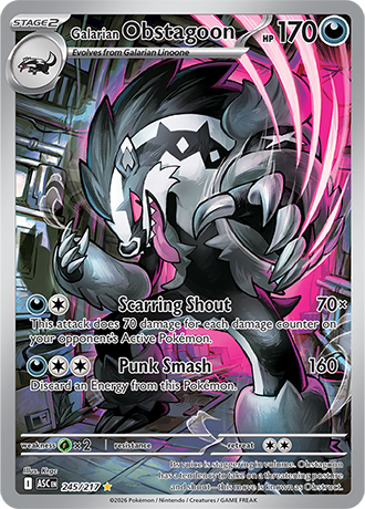 Karta Pokemon 245 217  Galarian Obstagoon [Ascended Heroes].JPG