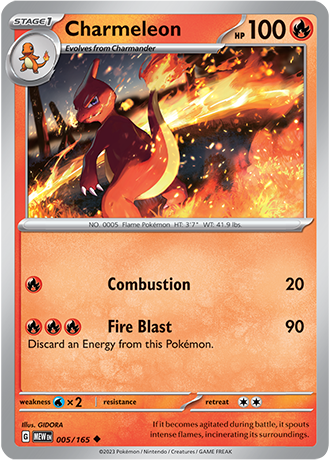 Karta Pokemon 005 165 Charmeleon [151].JPG