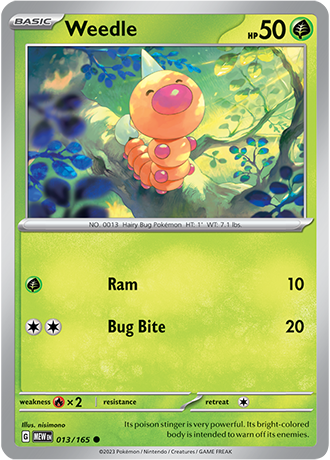 Karta Pokemon 013 165 Weedle [151].JPG