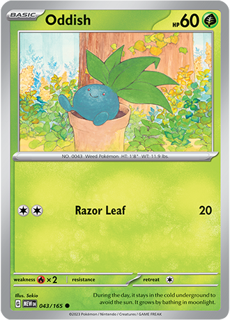 Karta Pokemon 043 165 Oddish [151].JPG