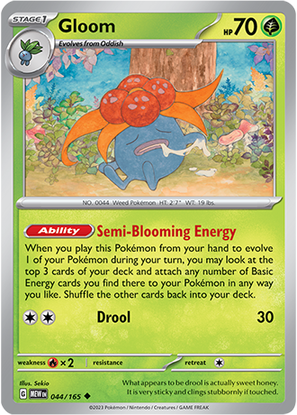 Karta Pokemon 044 165 Gloom [151].JPG