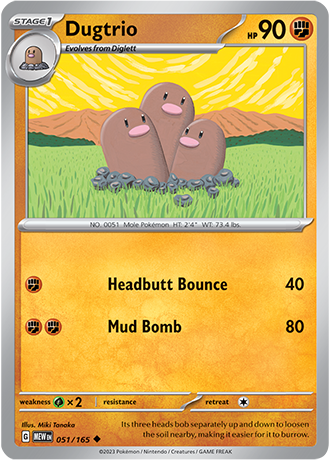 Karta Pokemon 051 165 Dugtrio [151].JPG