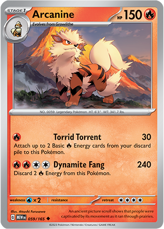 Karta Pokemon 059 165 Arcanine [151].JPG