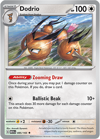 Karta Pokemon 085 165 Dodrio [151].JPG