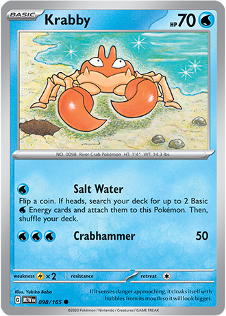 Karta Pokemon 098 165 Krabby [151].JPG