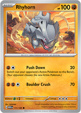 Karta Pokemon 111 165 Rhyhorn [151].JPG