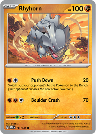Karta Pokemon 111 165 Rhyhorn [151].JPG