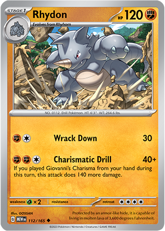 Karta Pokemon 112 165 Rhydon [151].JPG