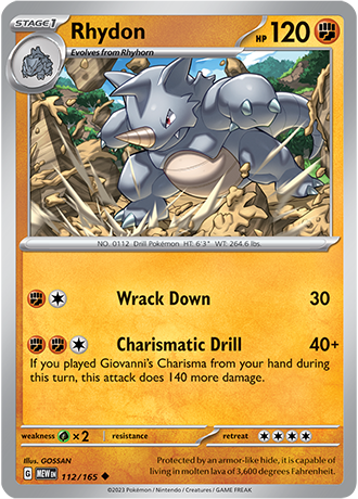 Karta Pokemon 112 165 Rhydon [151].JPG